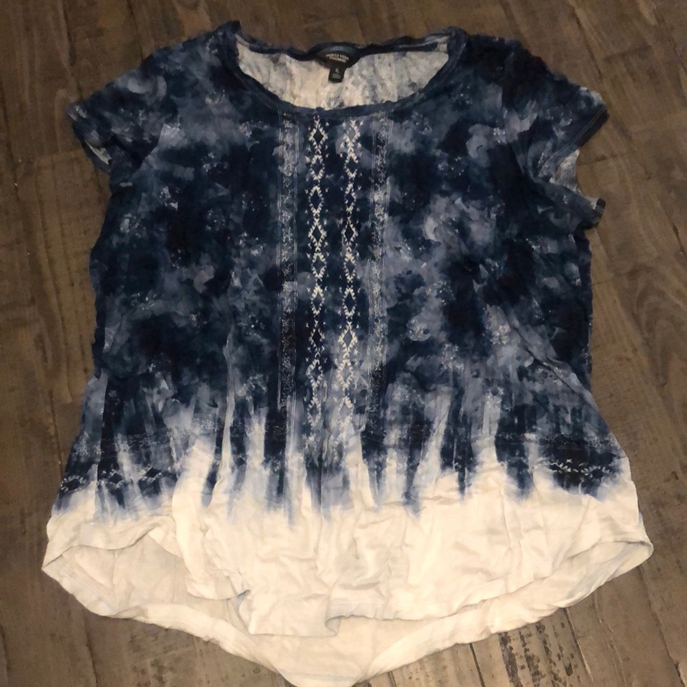 Blue Patterned T-shirt blouse